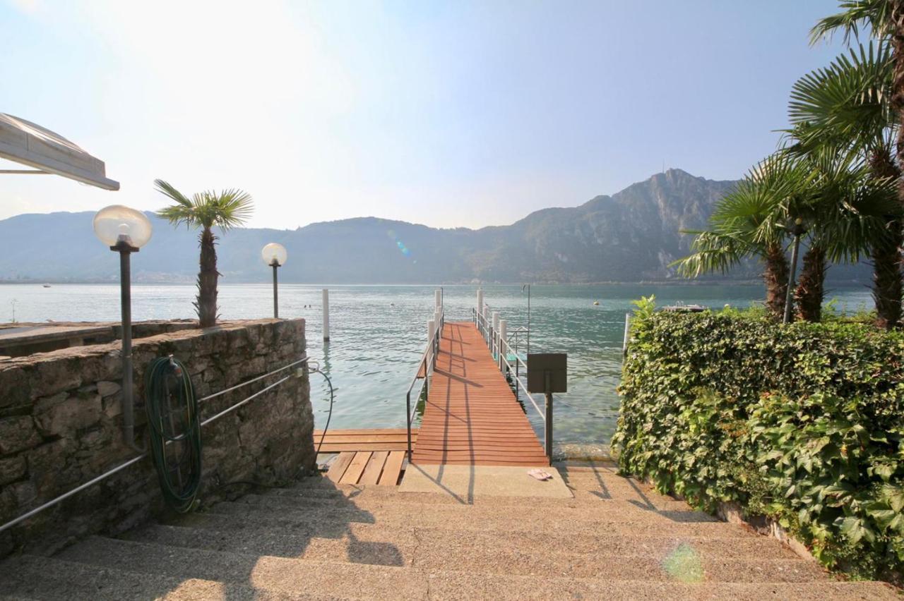 Luganersee, Pool, Strand, Parkplatz, Suite Bissone Exterior photo